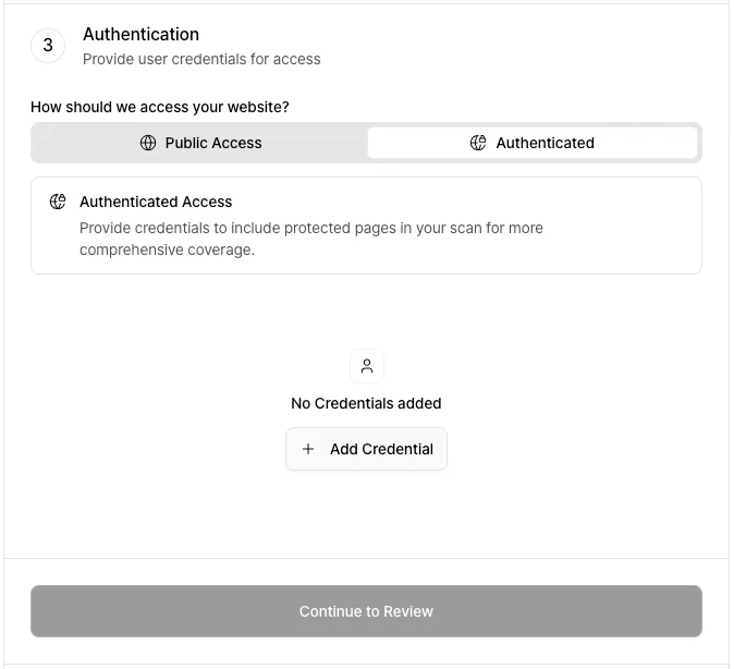 Credentials - Auth 1