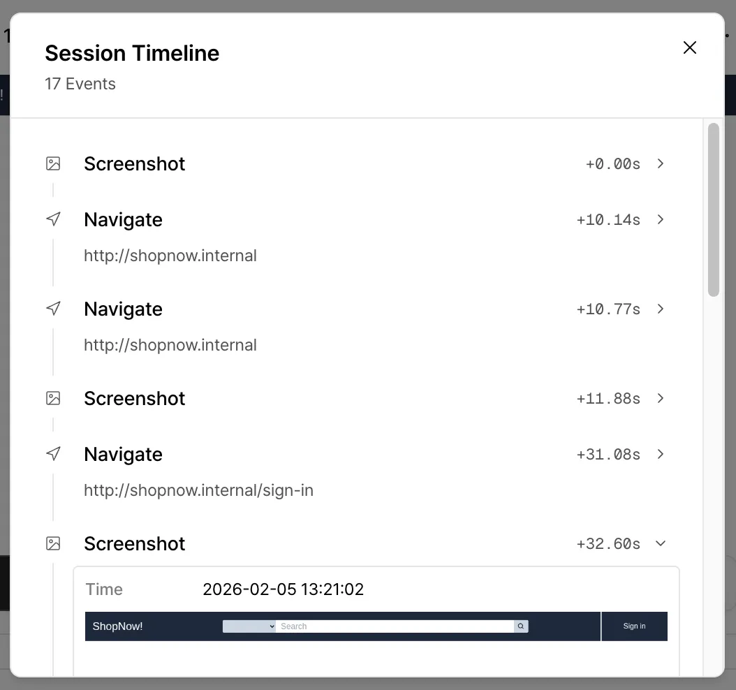 Credential pre-scan timeline
