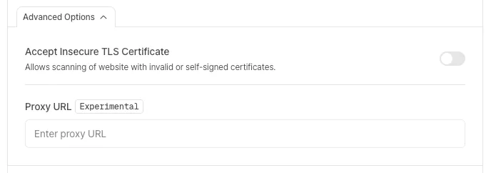Scan Advanced Options