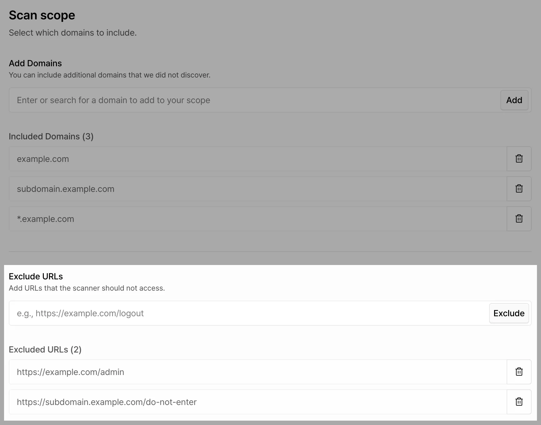 Exclude URL