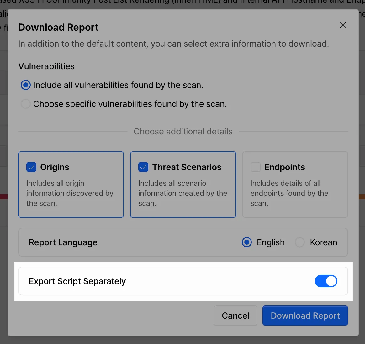 Report PoC scripts