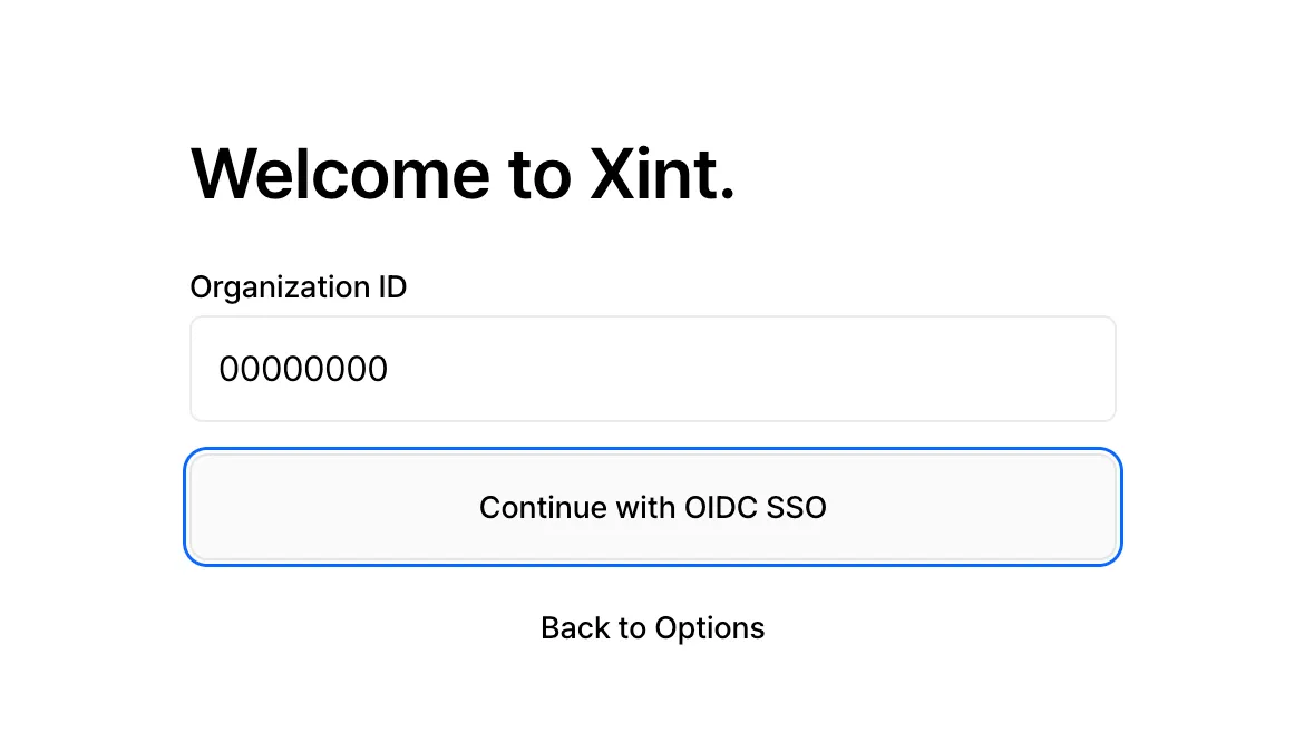 Click the Continue with OIDC SSO Button