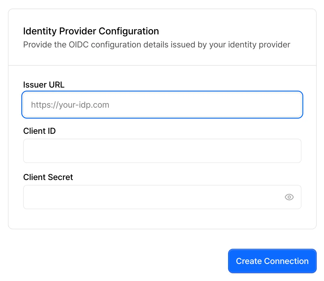 OIDC Configuration Form