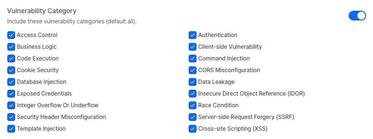 Vulnerability category customization